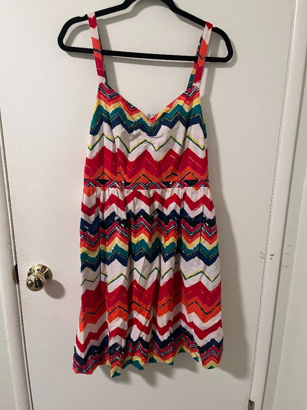 Modcloth| Cotton Rainbow Dreams Chevron Stripe Fit & Flare
